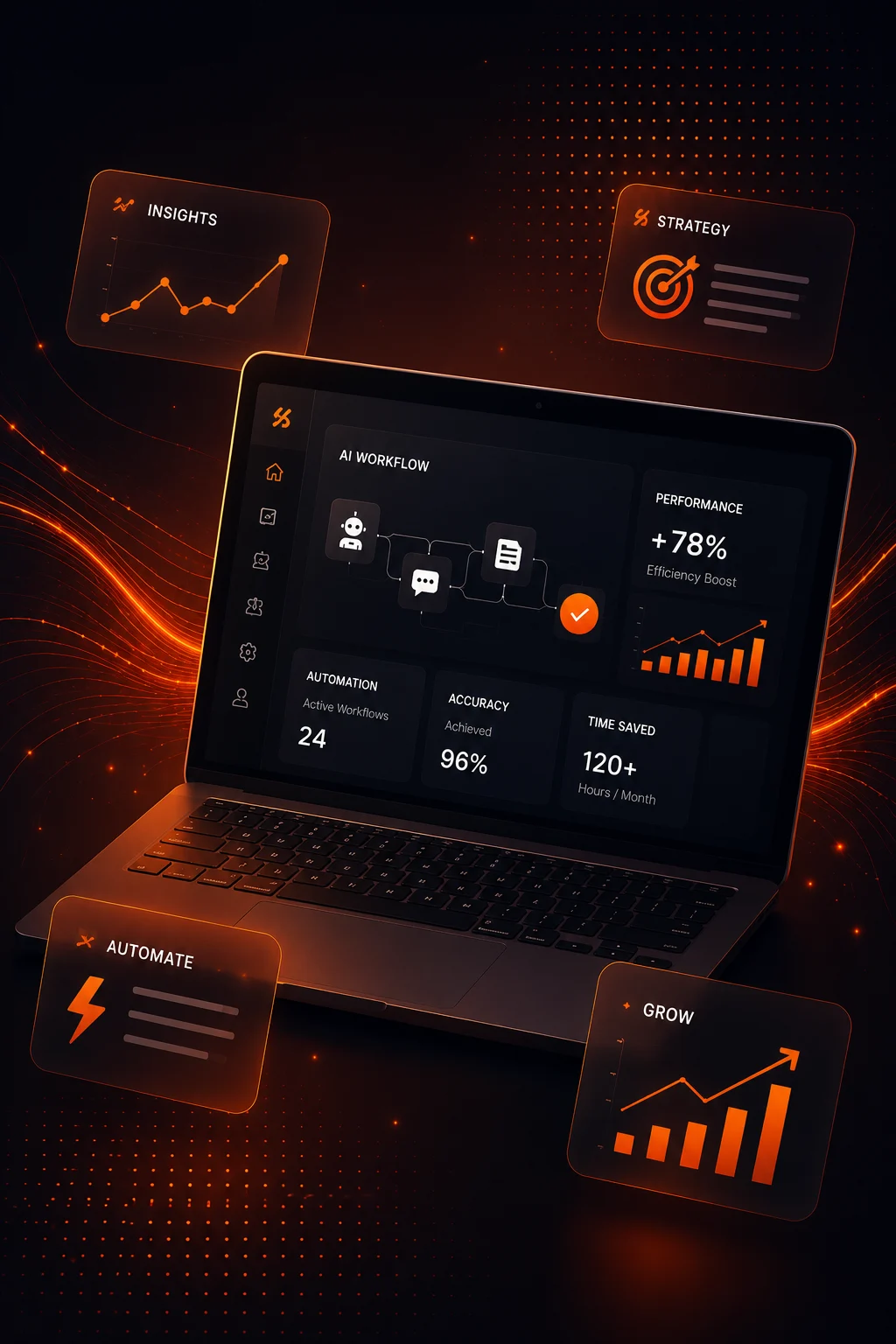 Professional working on laptop